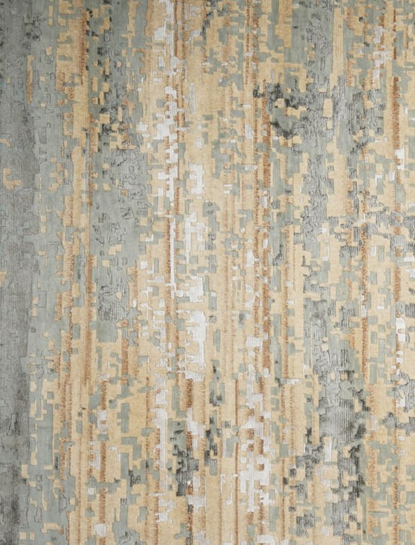 Modern Beige & Brown Hand Knotted Rug - Image 3