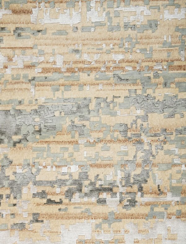 Modern Beige & Brown Hand Knotted Rug