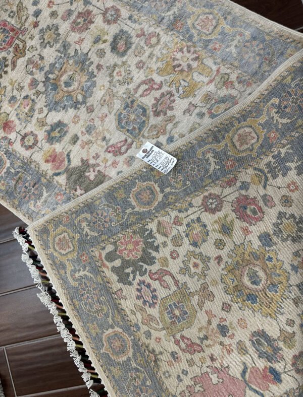 Pure Afghan Handspun Wool Beige Runner - Image 4